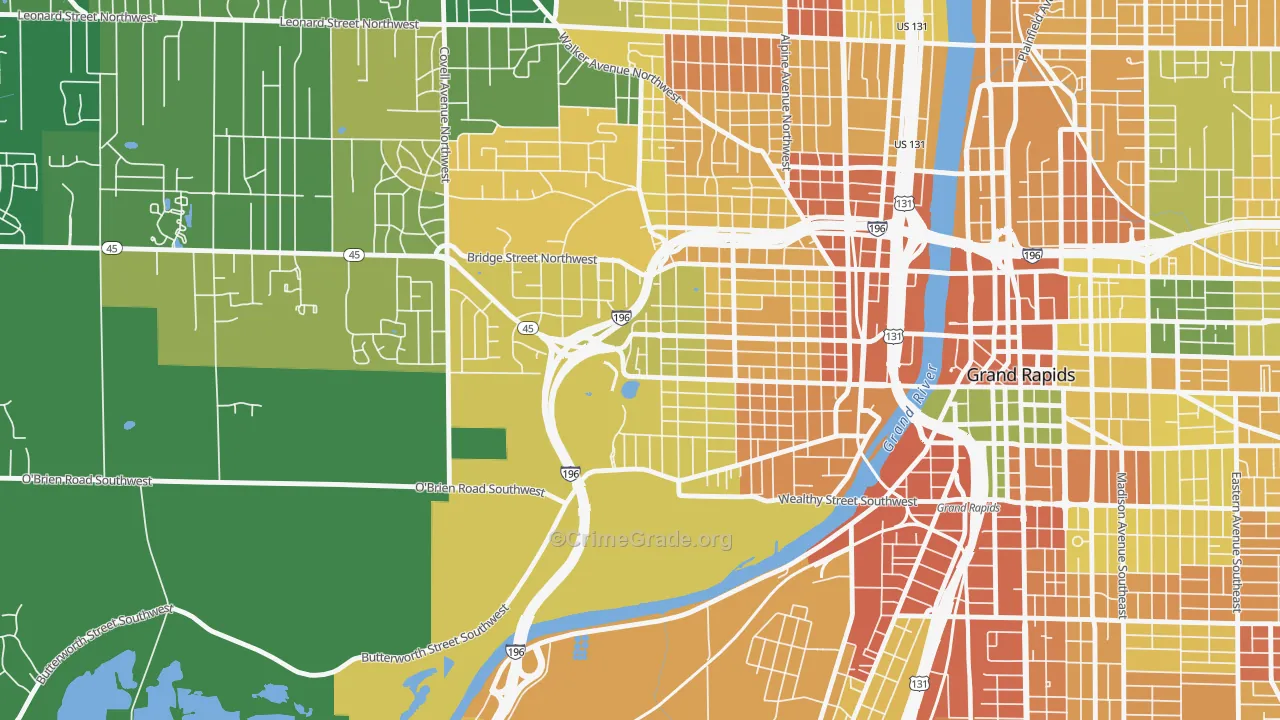 John Ball Park, Grand Rapids, MI Map of Vandalism Rates