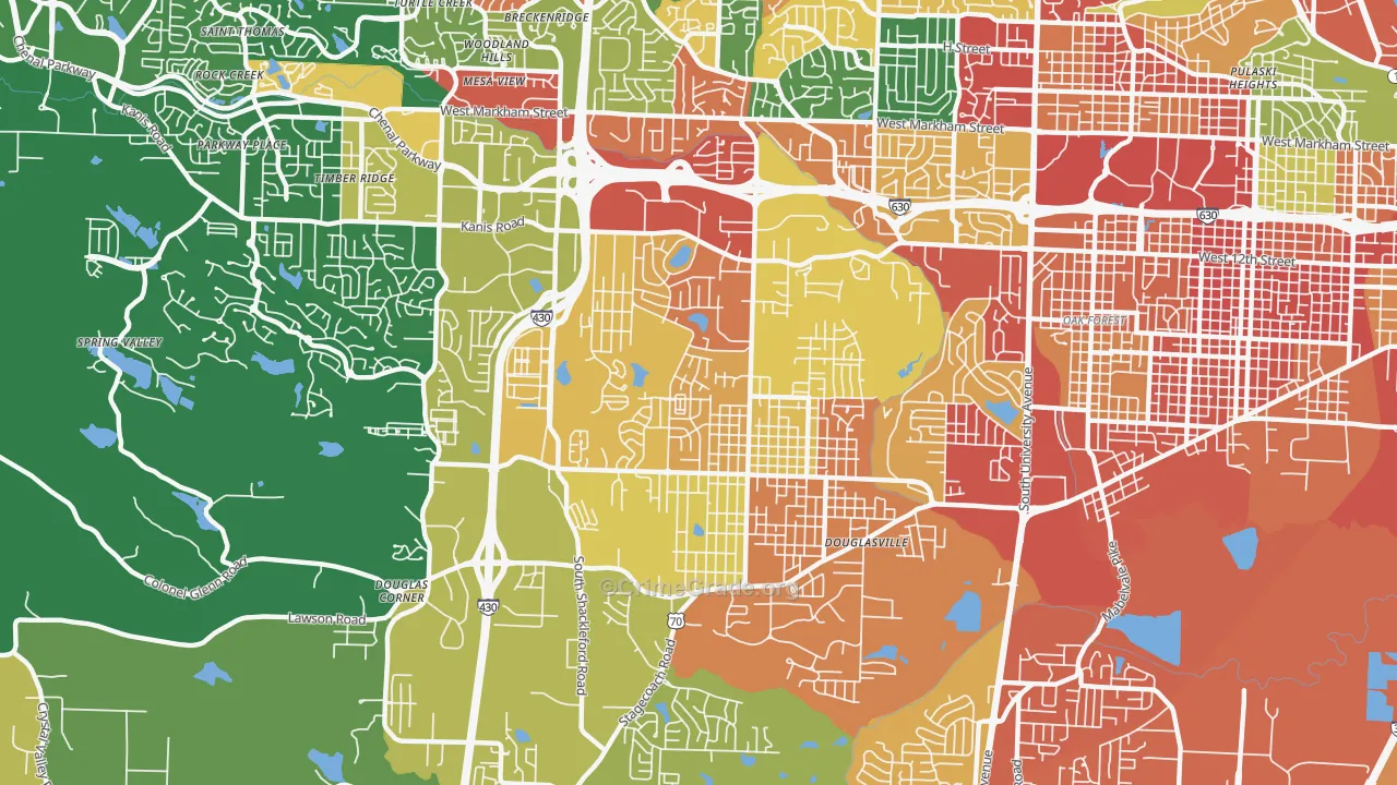 John Barrow, Little Rock, AR Map of Vandalism Rates