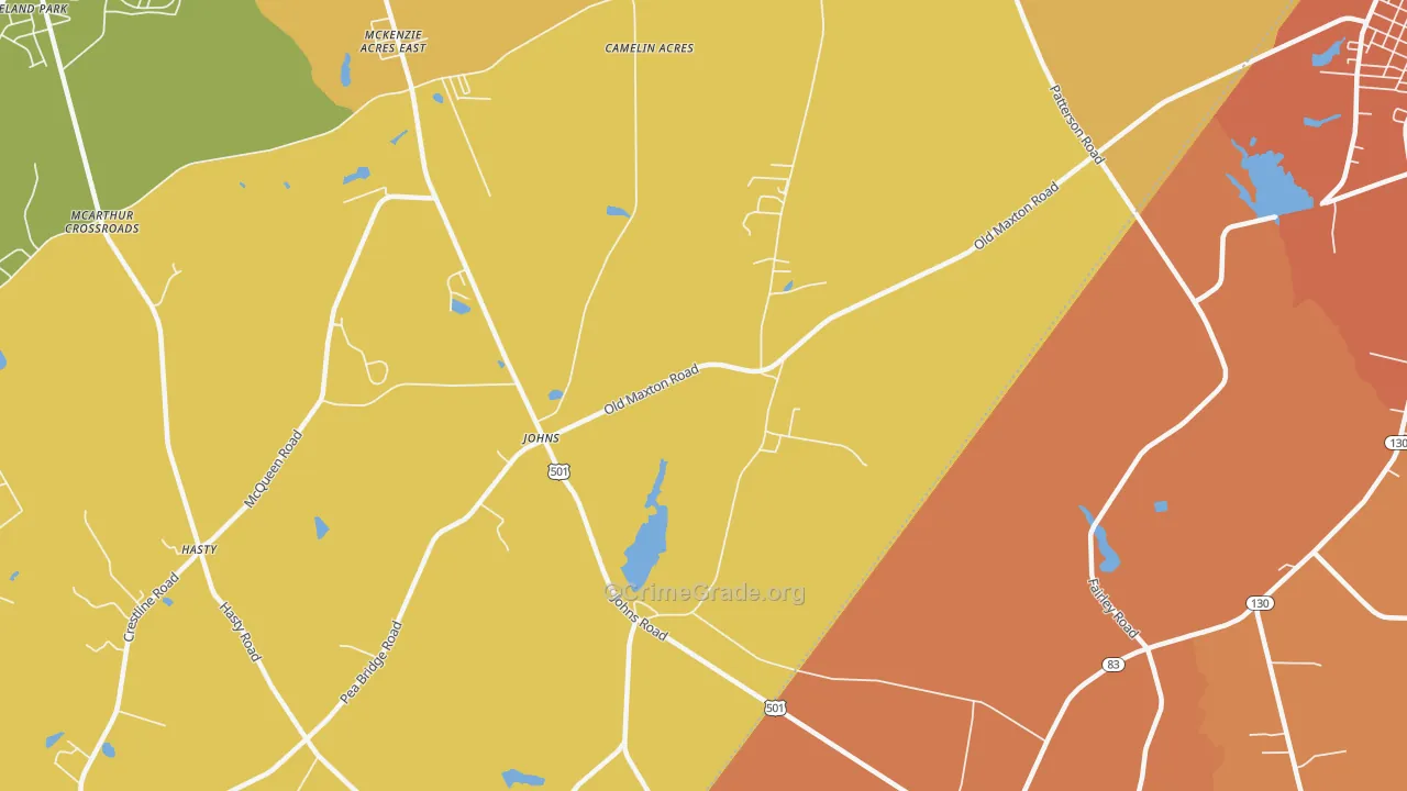 Johns, NC Map of Vandalism Rates