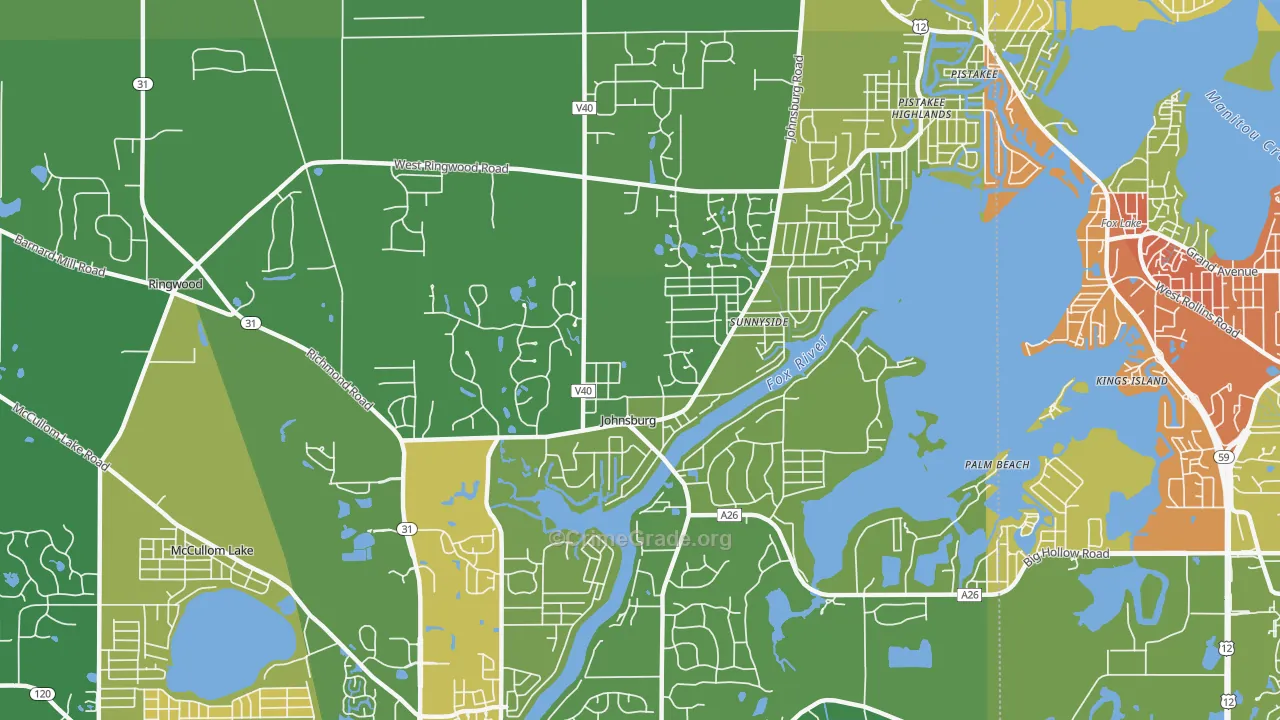 Johnsburg, IL Map of Vandalism Rates