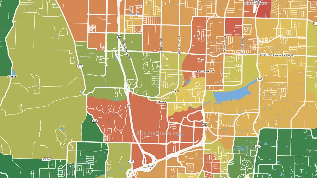 Johnson, AR Map of Vandalism Rates