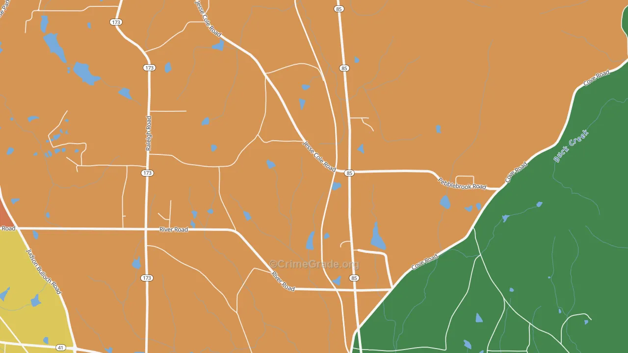 Johnson Crossroads, GA Map of Vandalism Rates