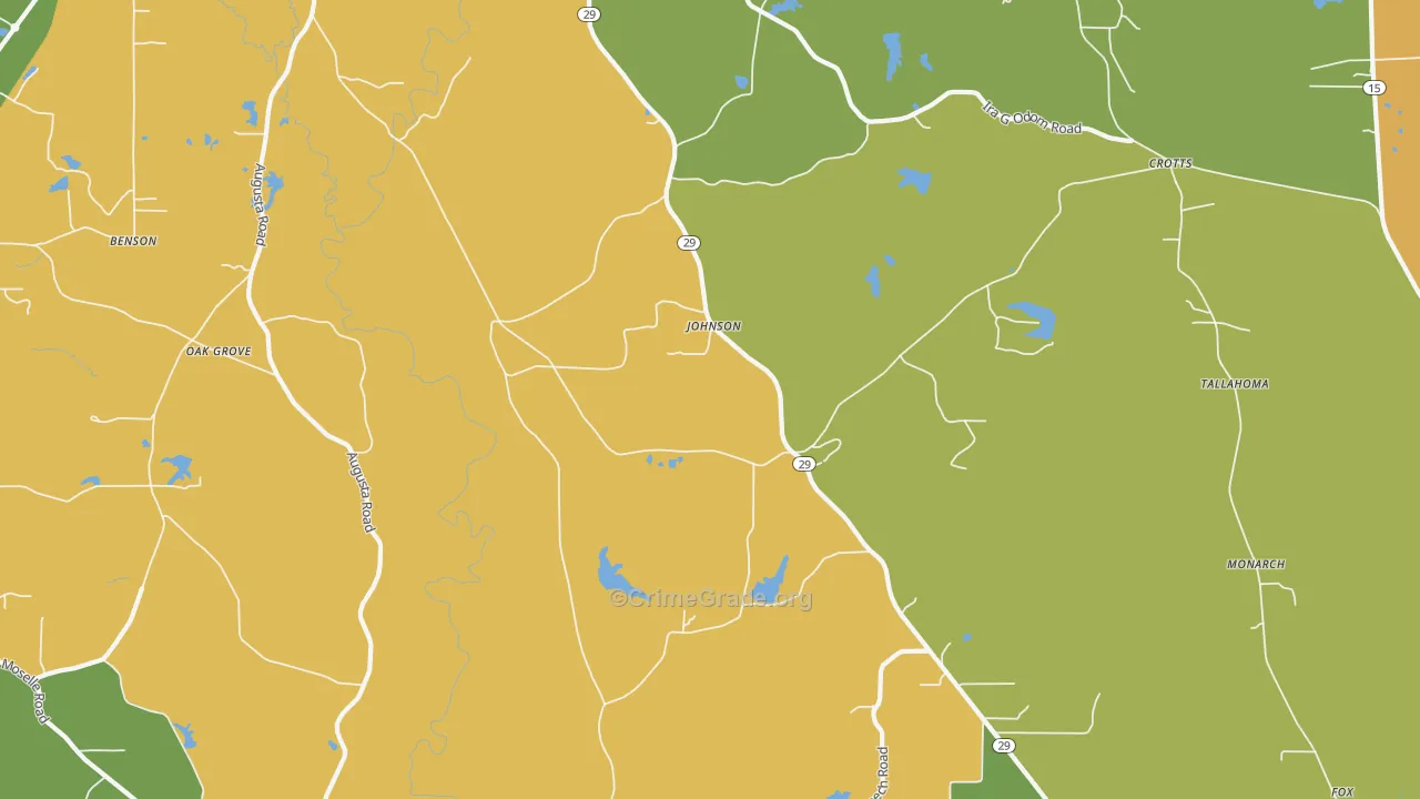 Johnson, MS Map of Vandalism Rates