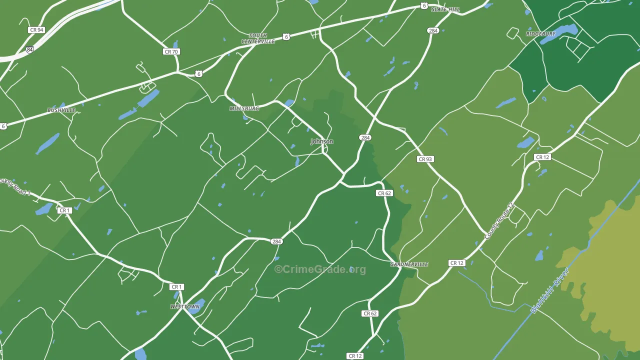 Johnson, NY Map of Vandalism Rates