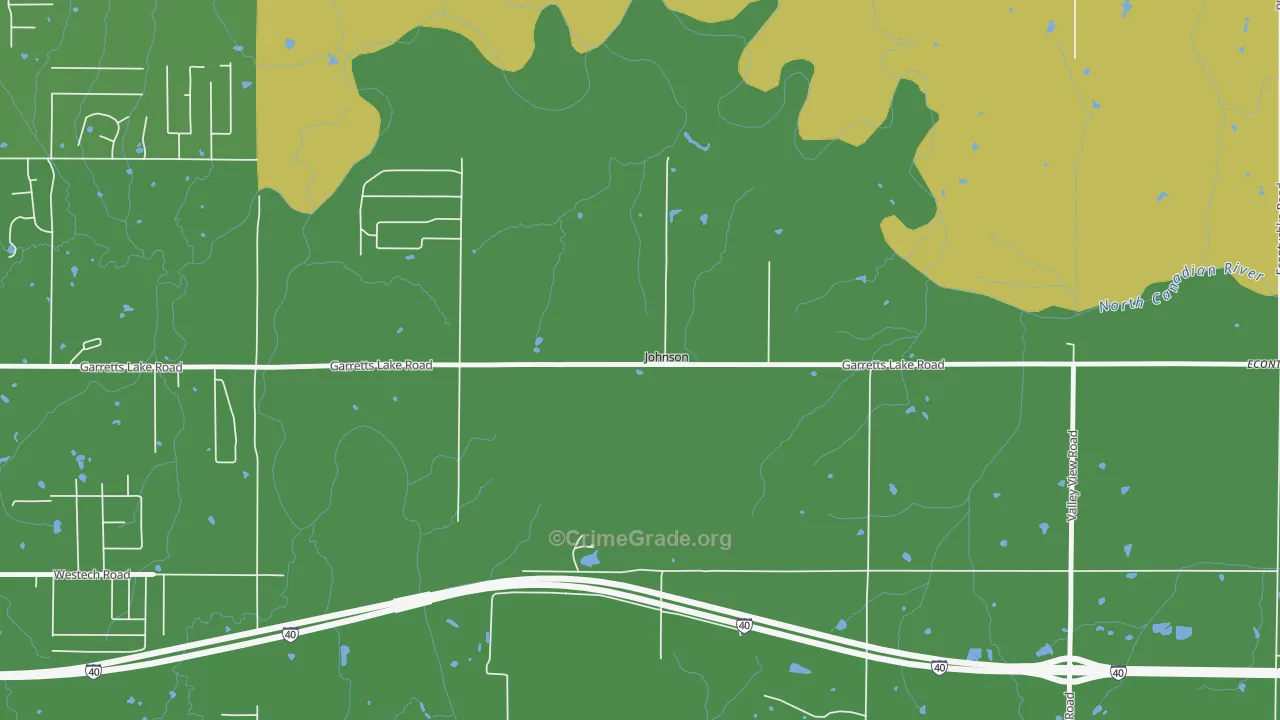 Johnson, OK Map of Vandalism Rates