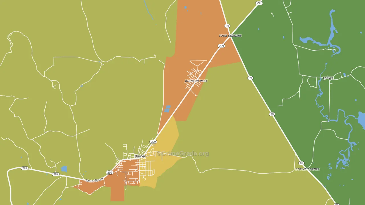 Johnson Park, CA Map of Vandalism Rates