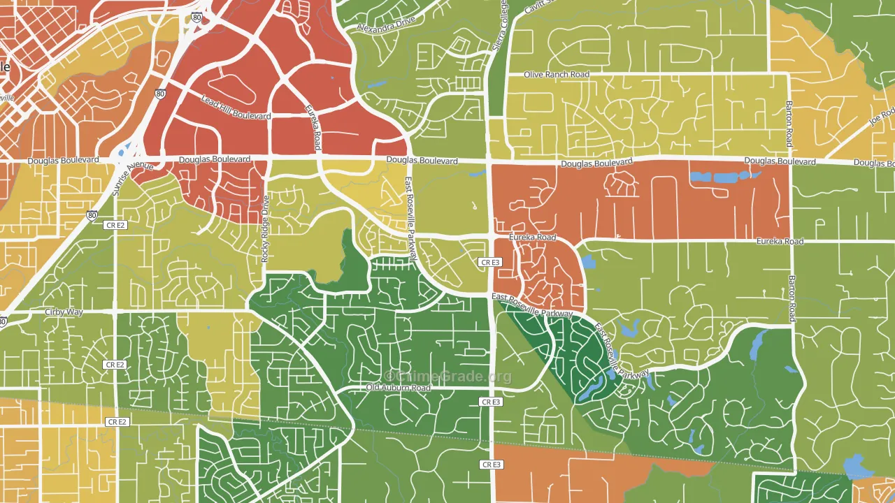 Johnson Ranch, Roseville, CA Map of Vandalism Rates