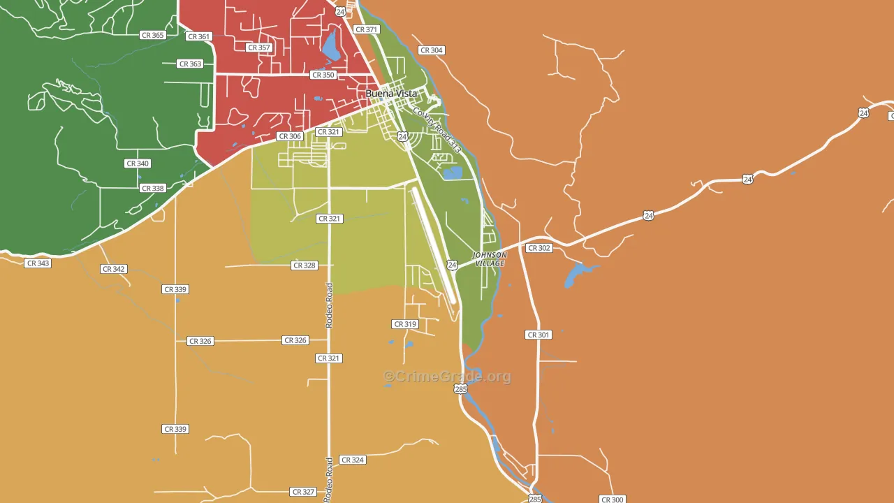 Johnson Village, CO Map of Vandalism Rates