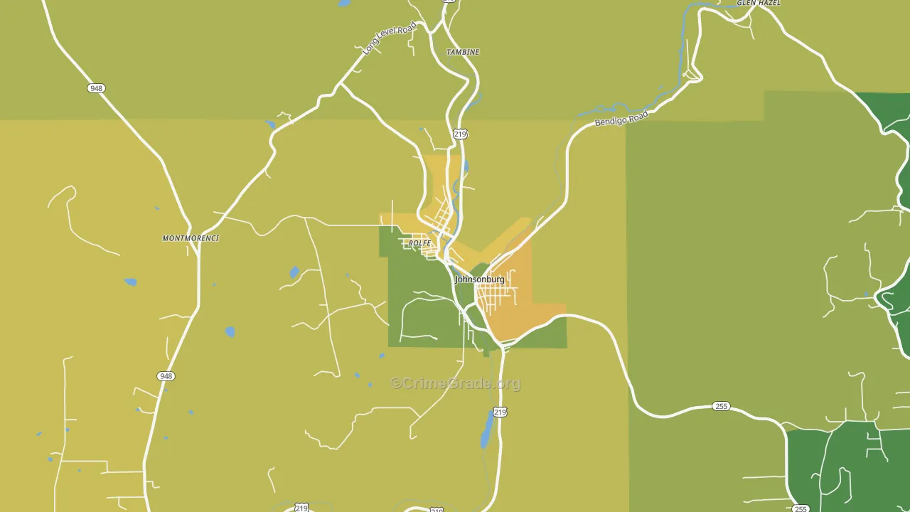 Johnsonburg, PA Map of Vandalism Rates