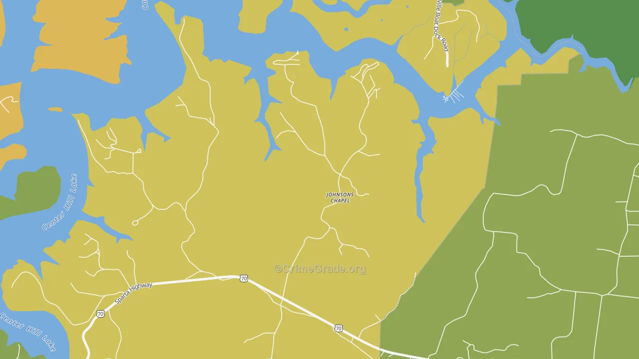 Johnsons Chapel, TN Map of Vandalism Rates
