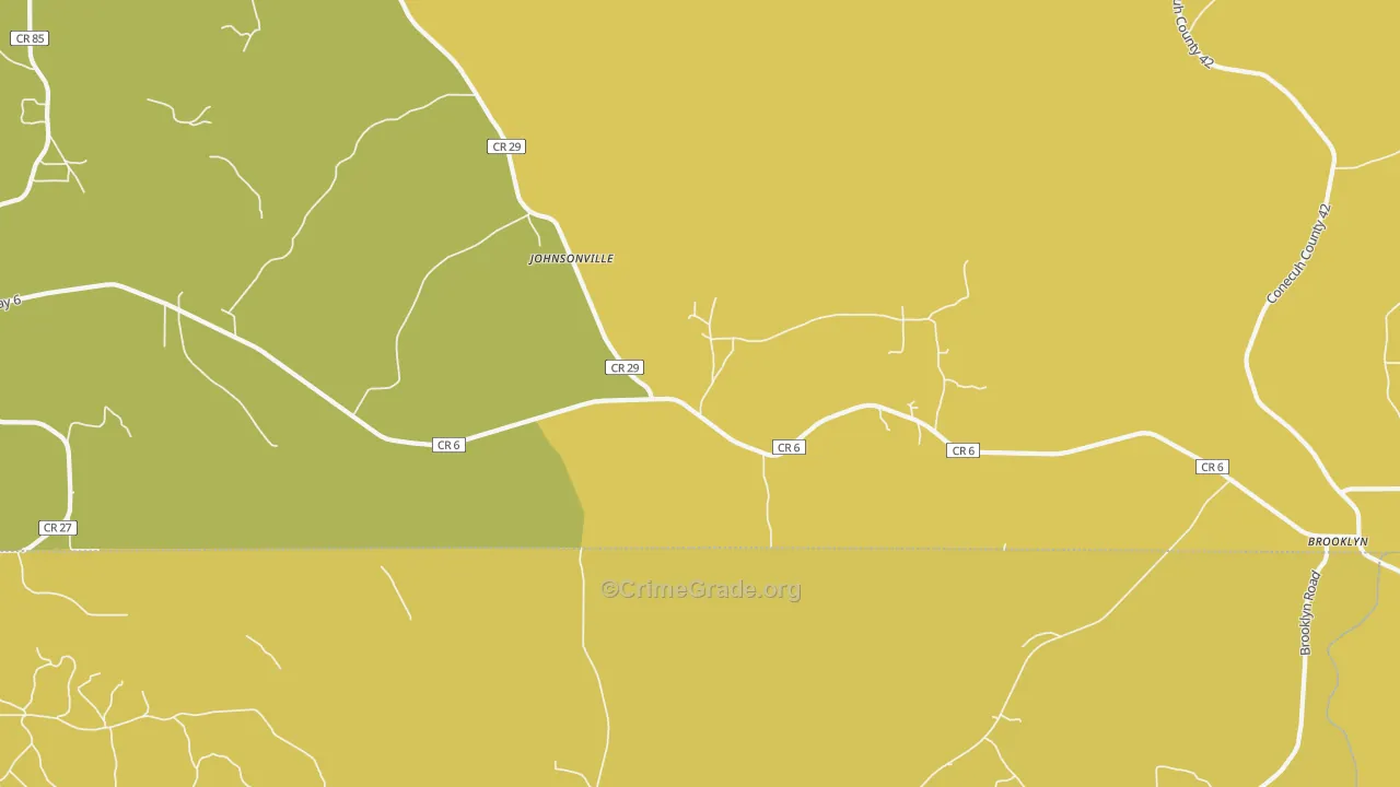 Johnsonville, AL Map of Vandalism Rates