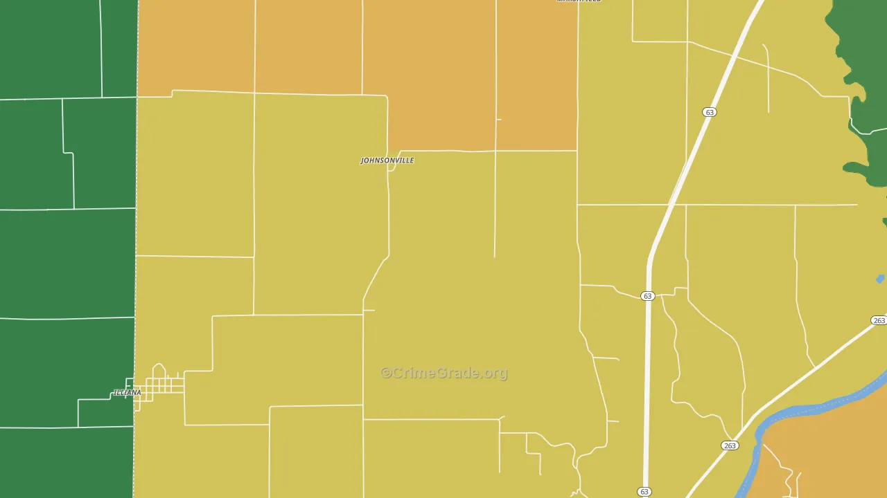 Johnsonville, IN Map of Vandalism Rates