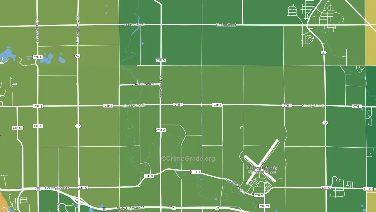 Johnsonville, WI Map of Vandalism Rates