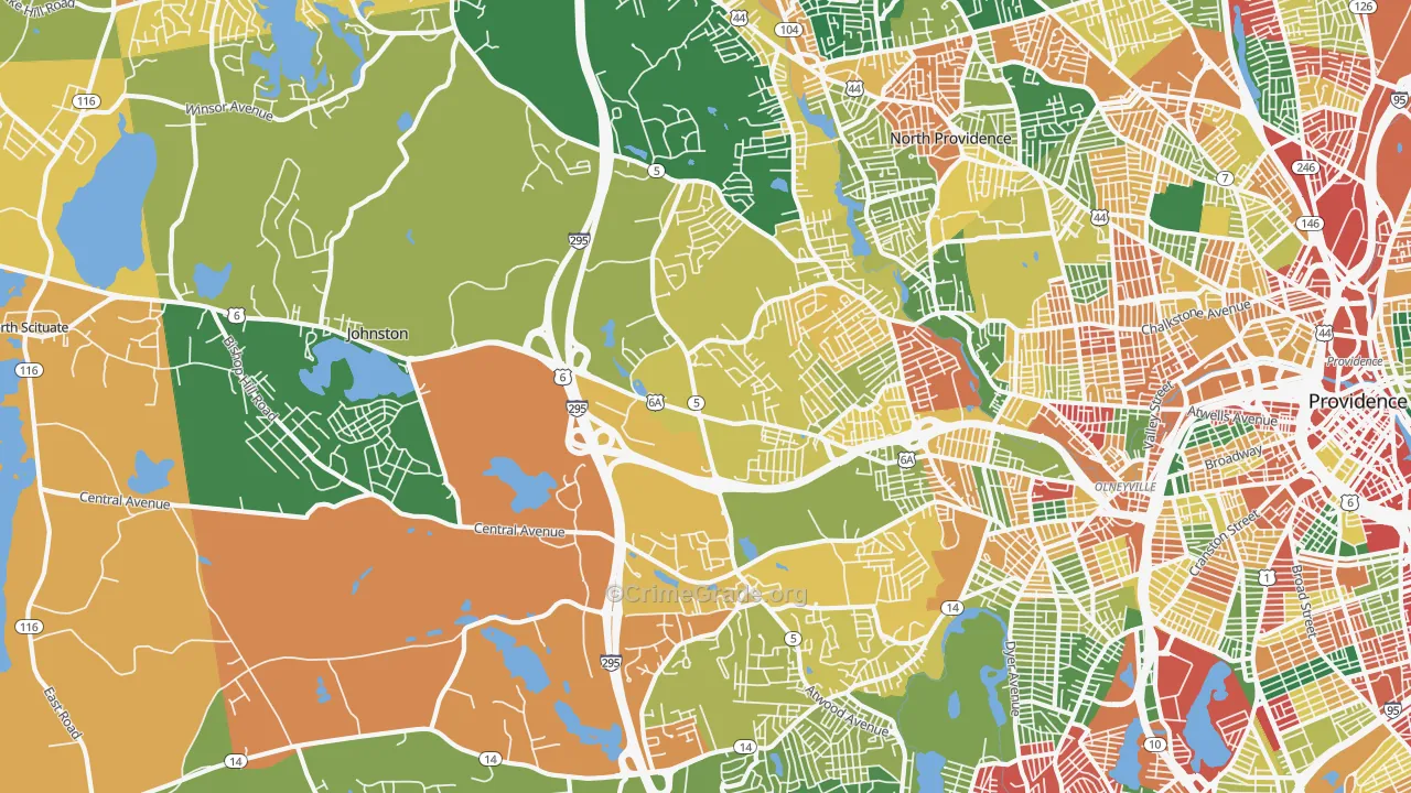 Johnston, RI Map of Vandalism Rates
