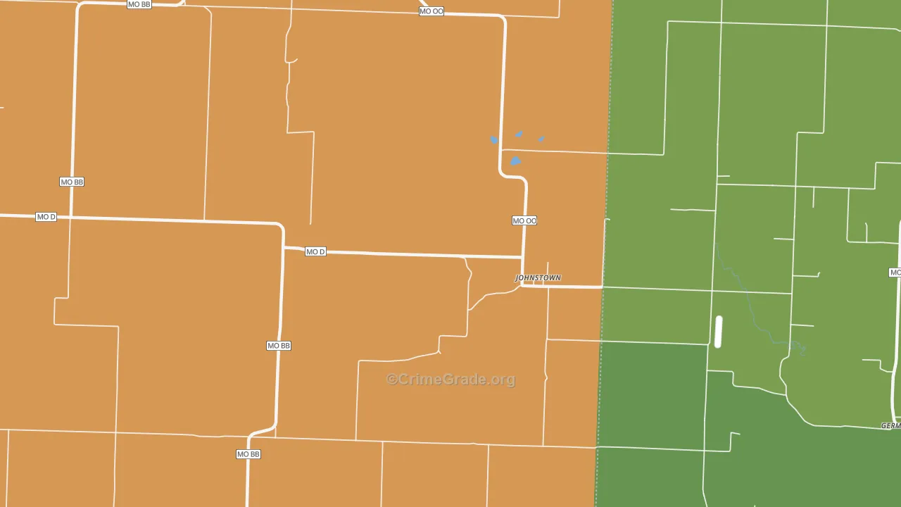 Johnstown, MO Map of Vandalism Rates