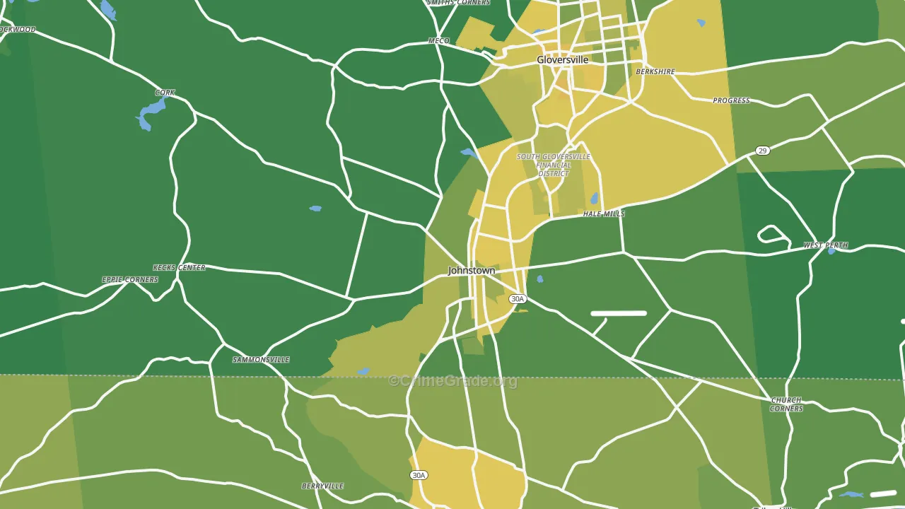 Johnstown, NY Map of Vandalism Rates