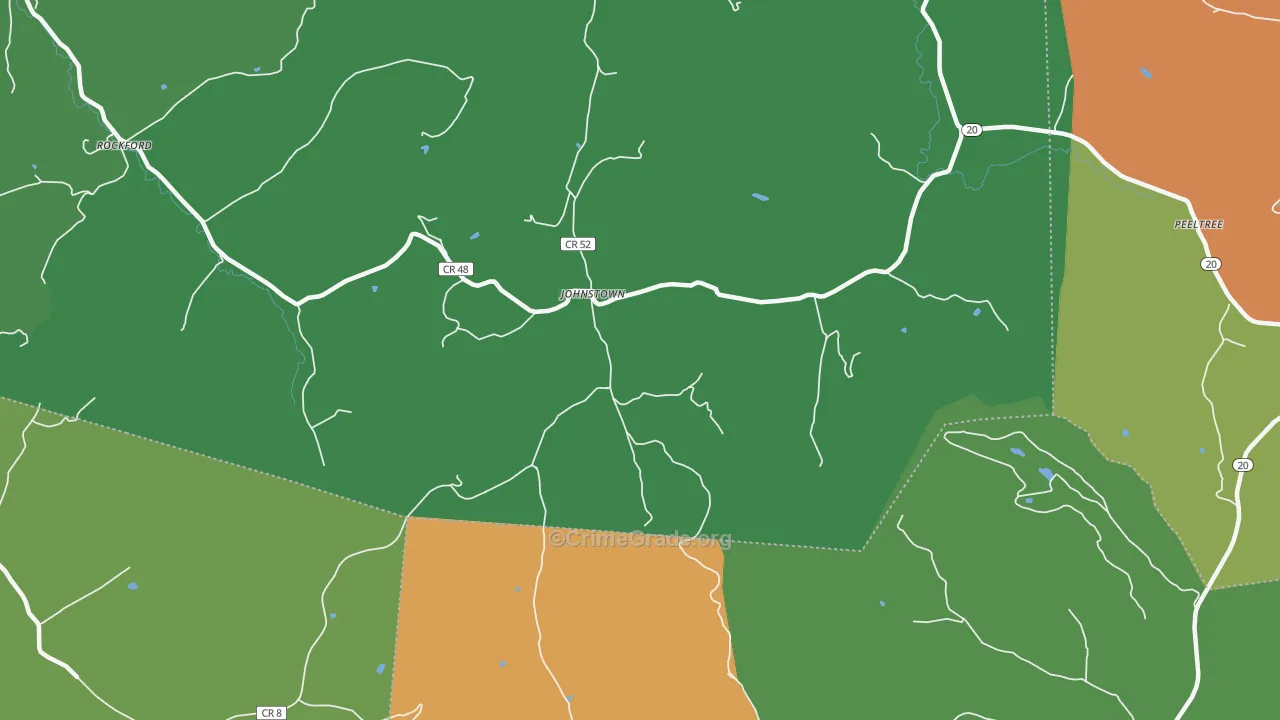 Johnstown, WV Map of Vandalism Rates