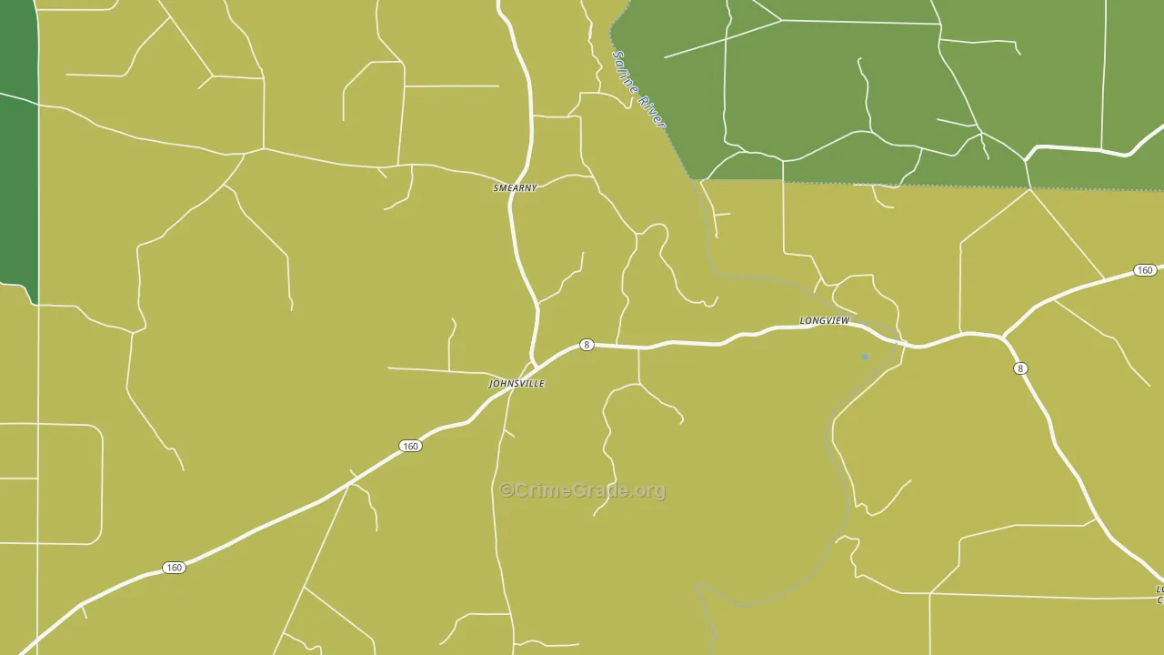 Johnsville, AR Map of Vandalism Rates