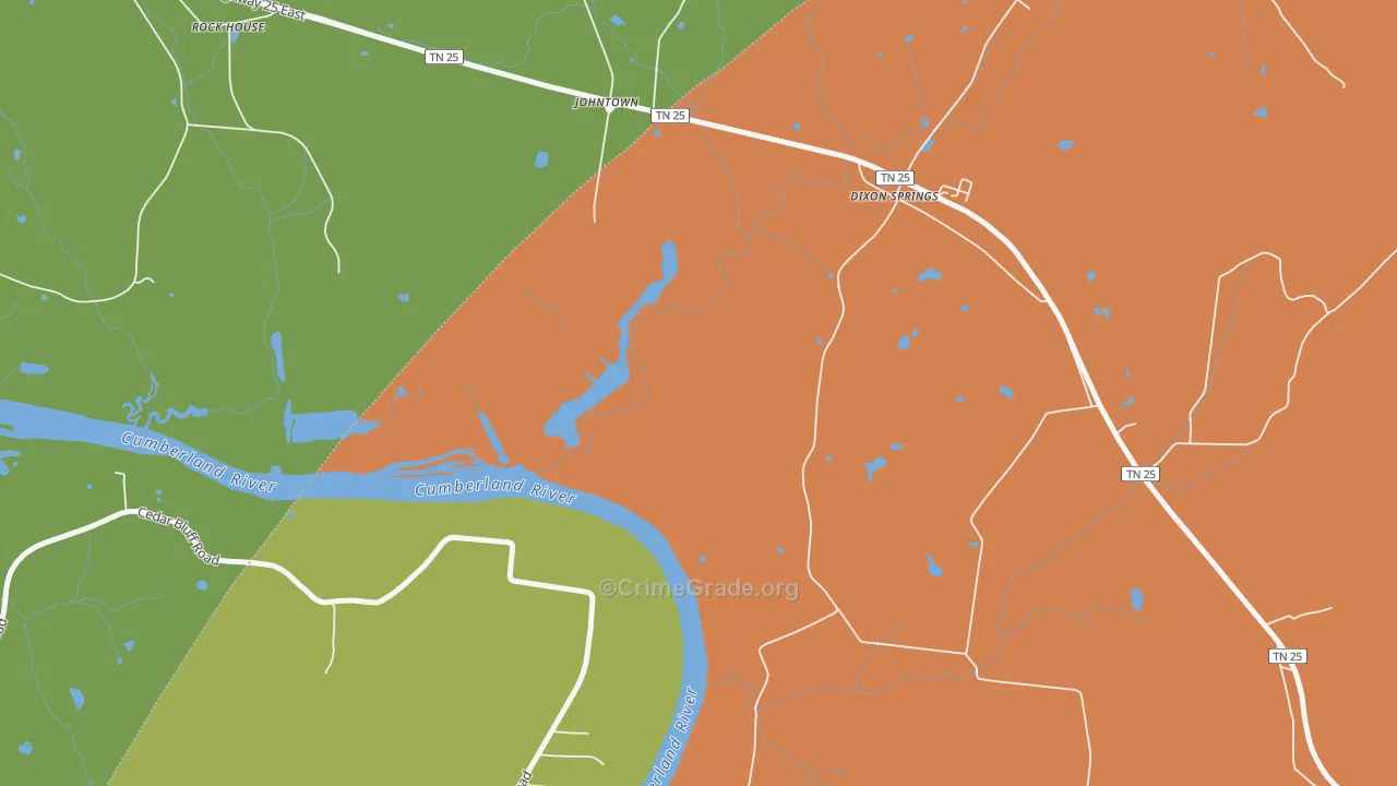 Johntown, TN Map of Vandalism Rates