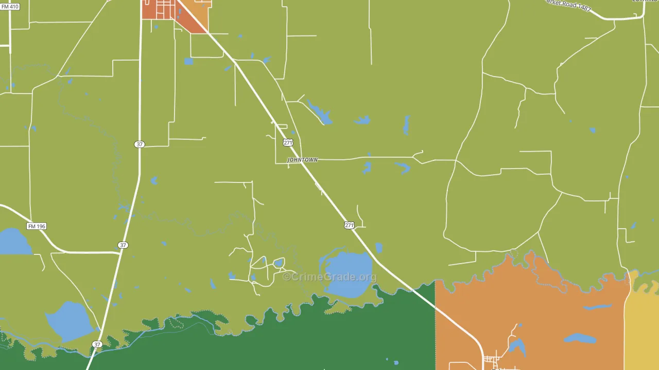 Johntown, TX Map of Vandalism Rates