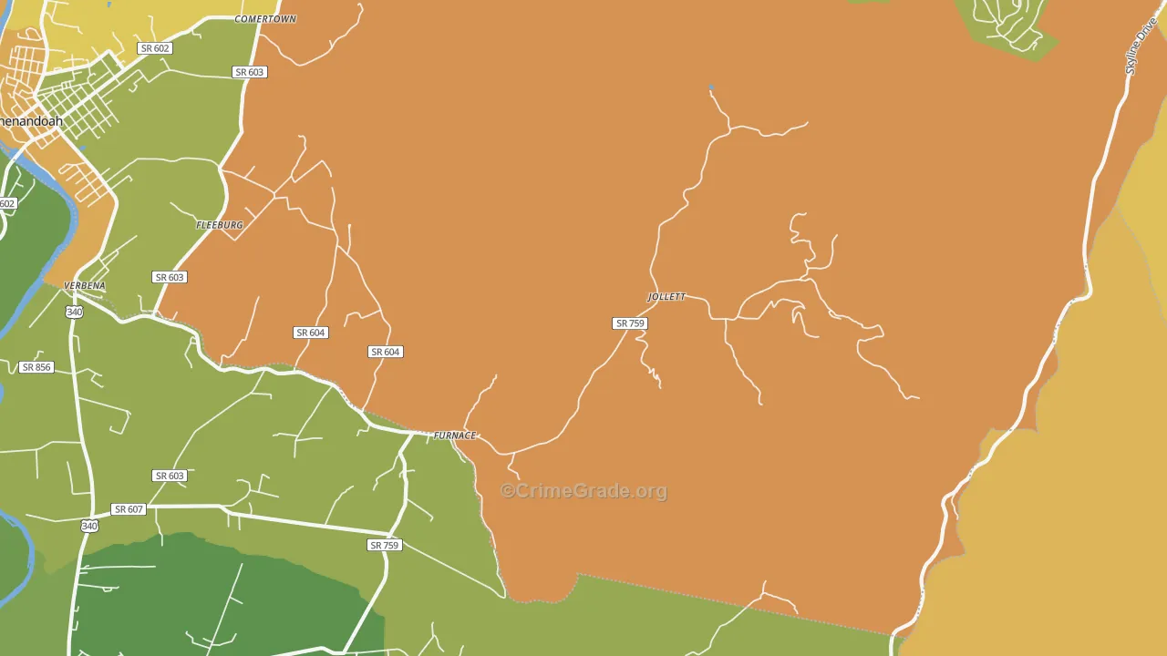 Jollett, VA Map of Vandalism Rates