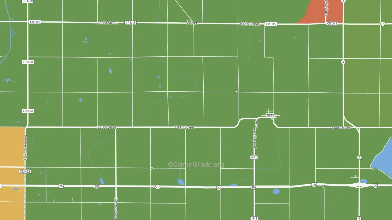 Jolley, IA Map of Vandalism Rates