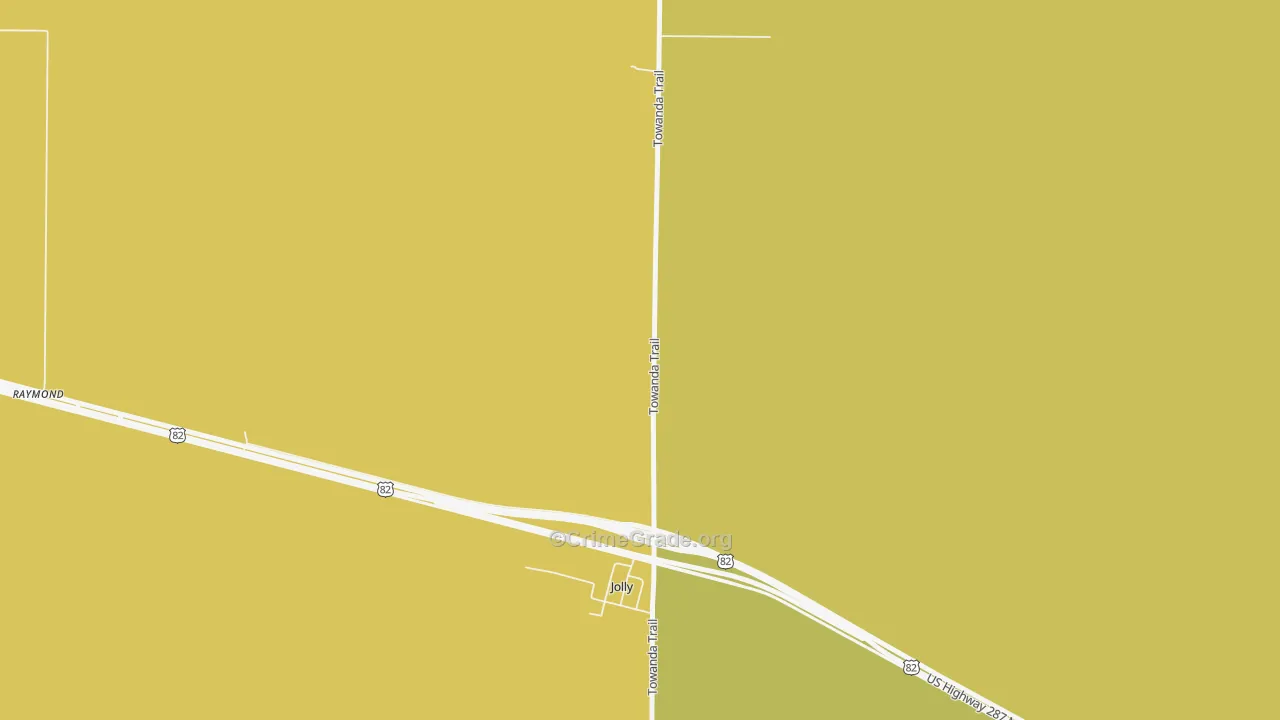 Jolly, TX Map of Vandalism Rates
