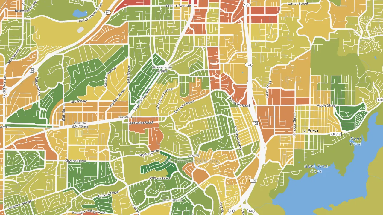 Jomacha-Lomita, San Diego, CA Map of Vandalism Rates