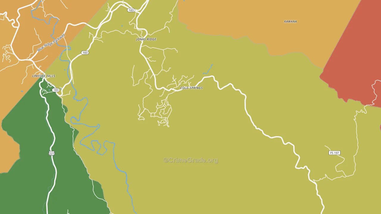 Jonas Ridge, NC Map of Vandalism Rates