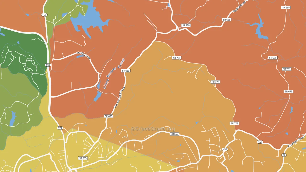 Jones Creek, VA Map of Vandalism Rates