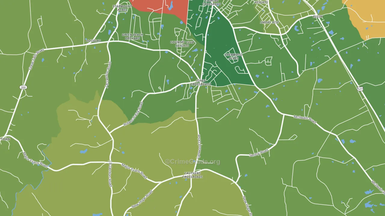 Jones Crossroads, SC Map of Vandalism Rates
