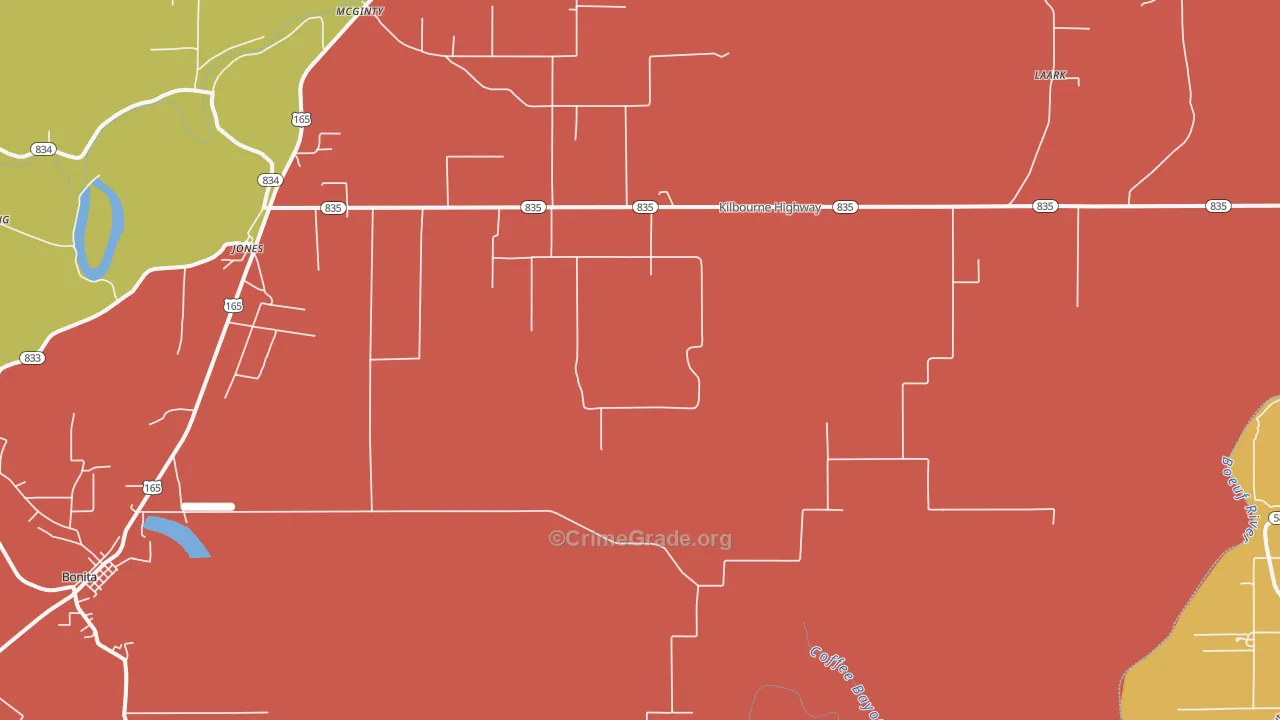 Jones, LA Map of Vandalism Rates