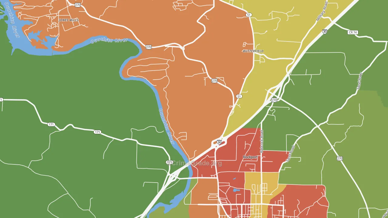 Jones Mill, AR Map of Vandalism Rates