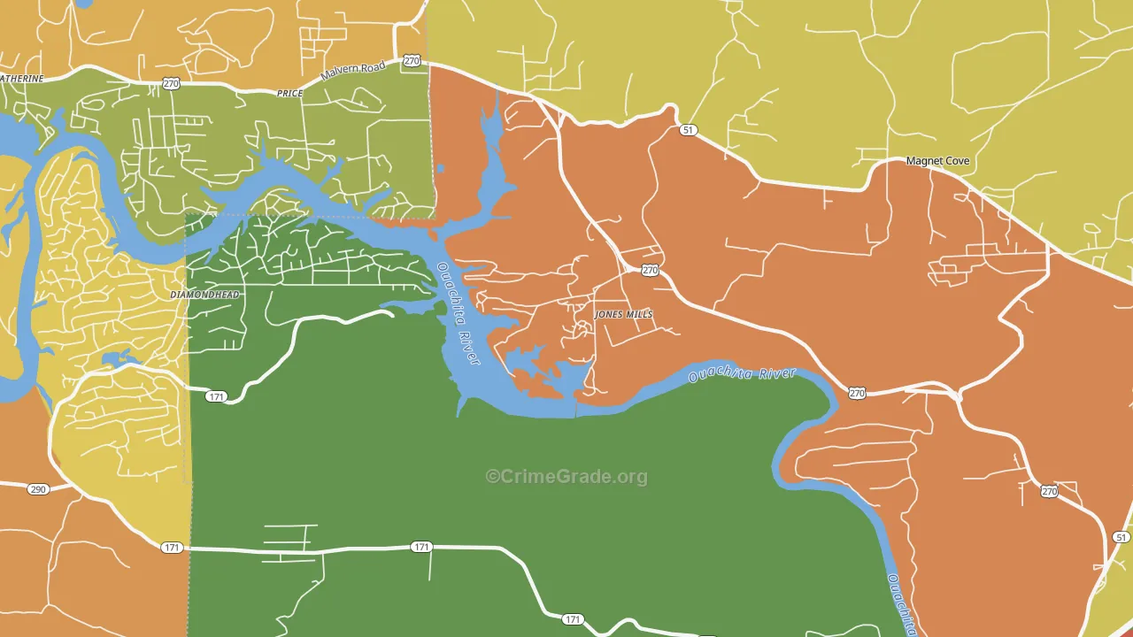 Jones Mills, AR Map of Vandalism Rates