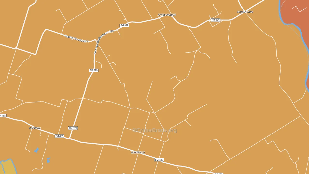 Jones Prairie, TX Map of Vandalism Rates