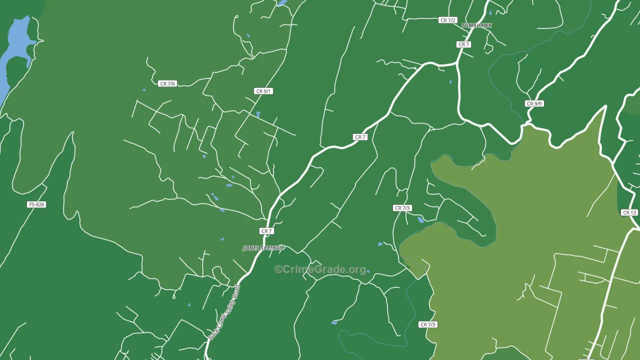 Jones Springs, WV Map of Vandalism Rates