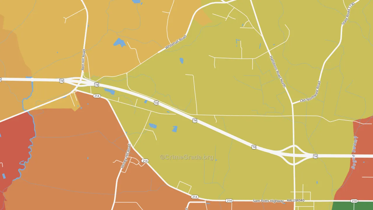 Jonesboro Crossing, NC Map of Vandalism Rates