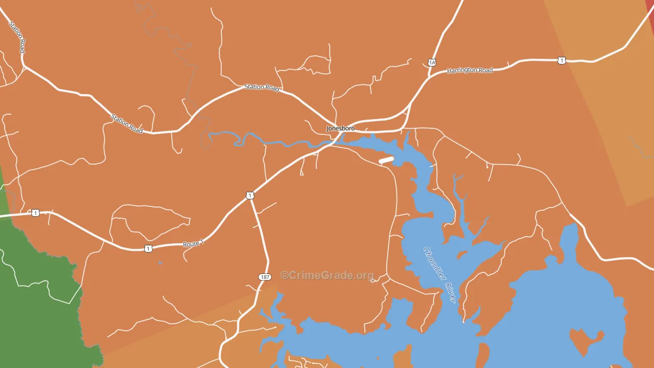 Jonesboro, ME Map of Vandalism Rates