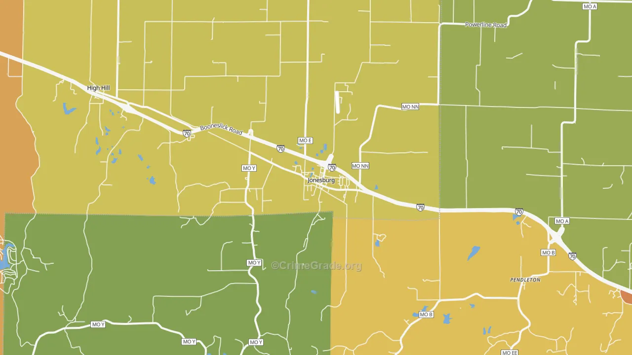 Jonesburg, MO Map of Vandalism Rates
