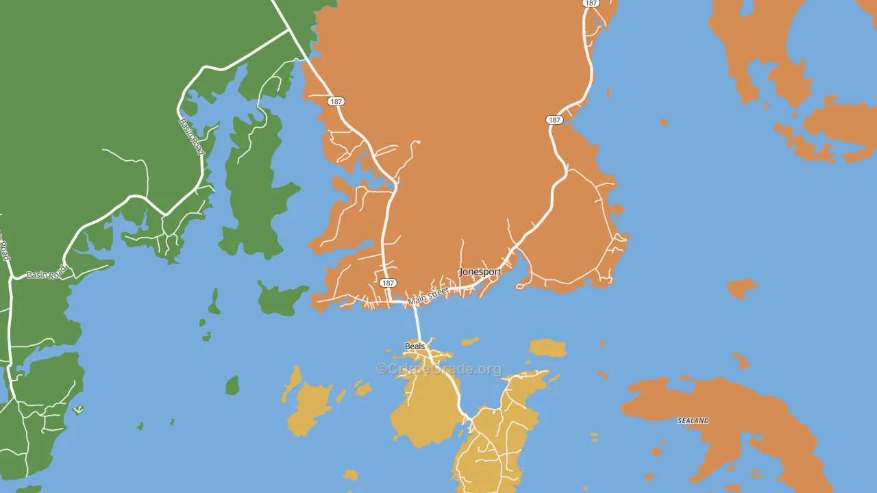 Jonesport, ME Map of Vandalism Rates