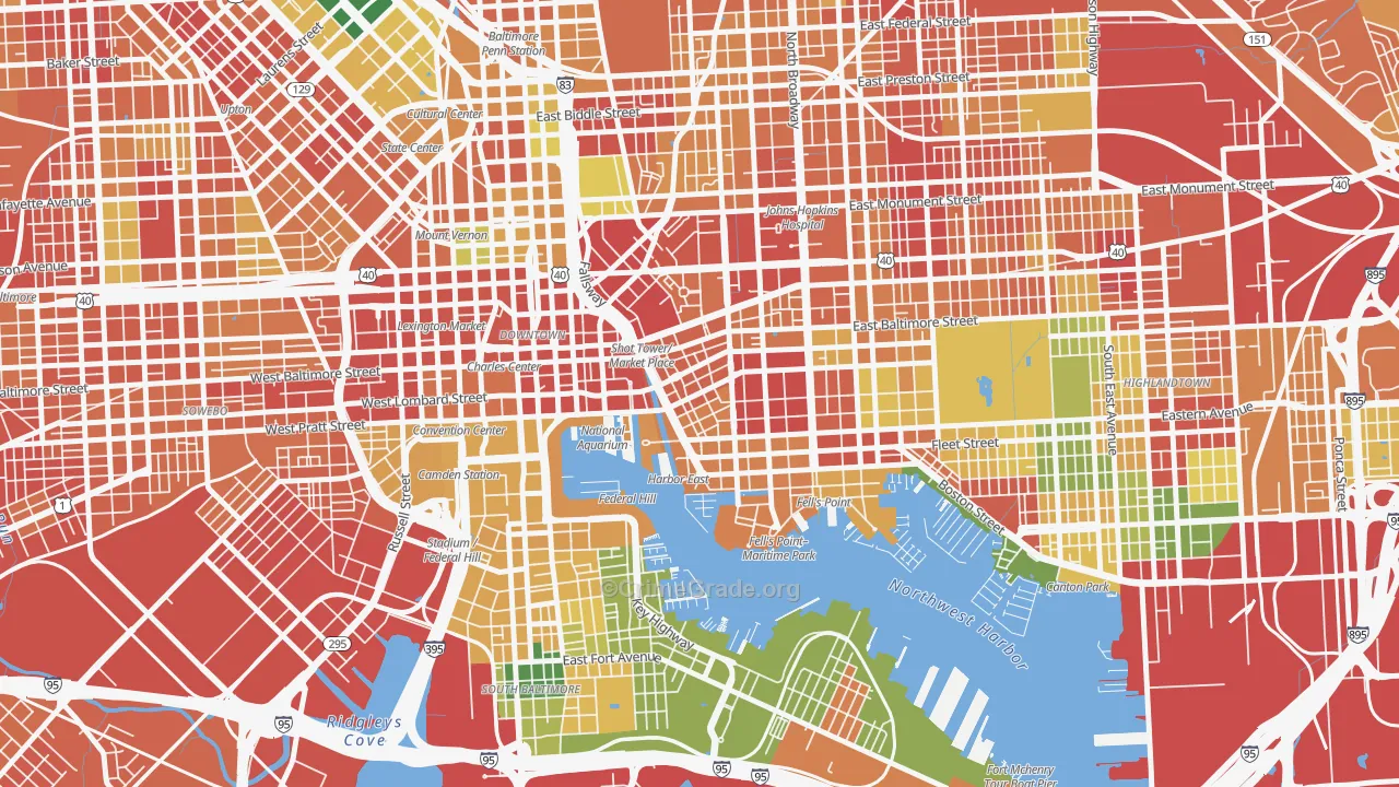 Jonestown, Baltimore, MD Map of Vandalism Rates