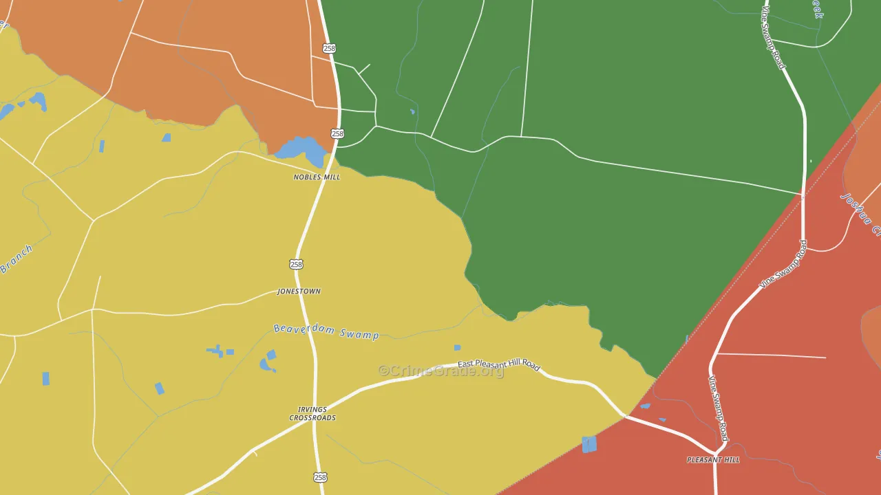 Jonestown, NC Map of Vandalism Rates