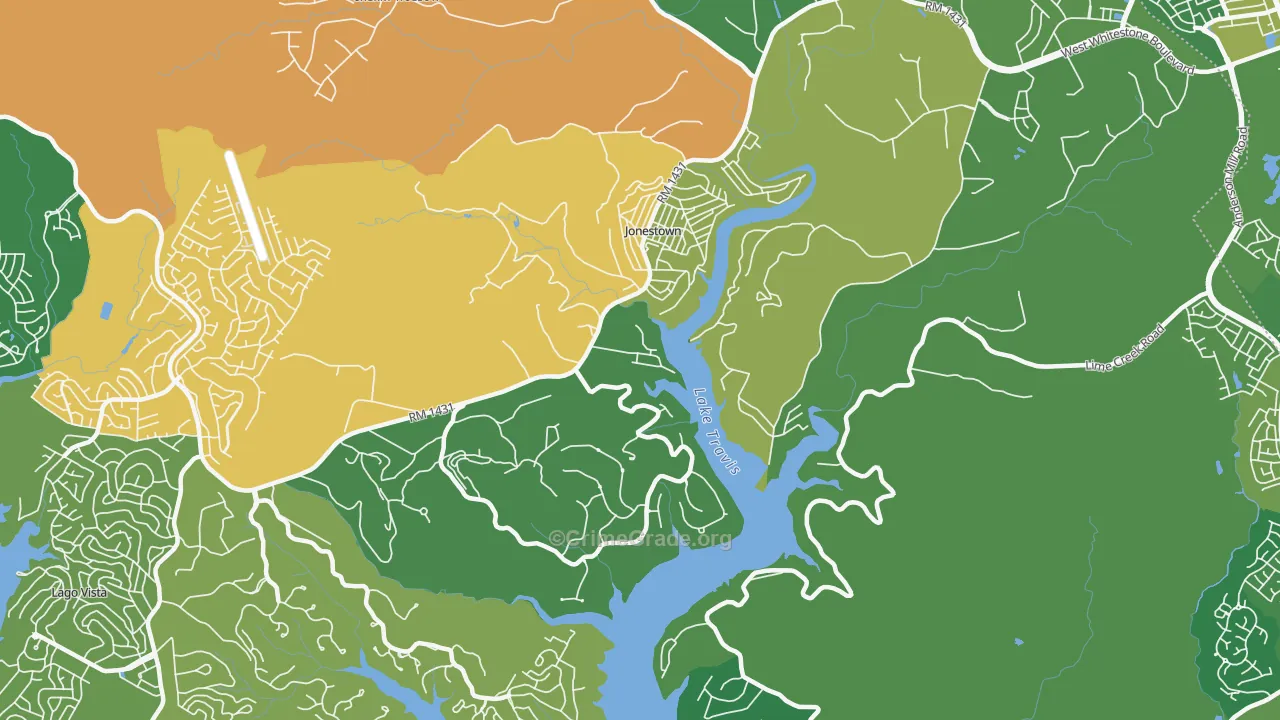 Jonestown, TX Map of Vandalism Rates