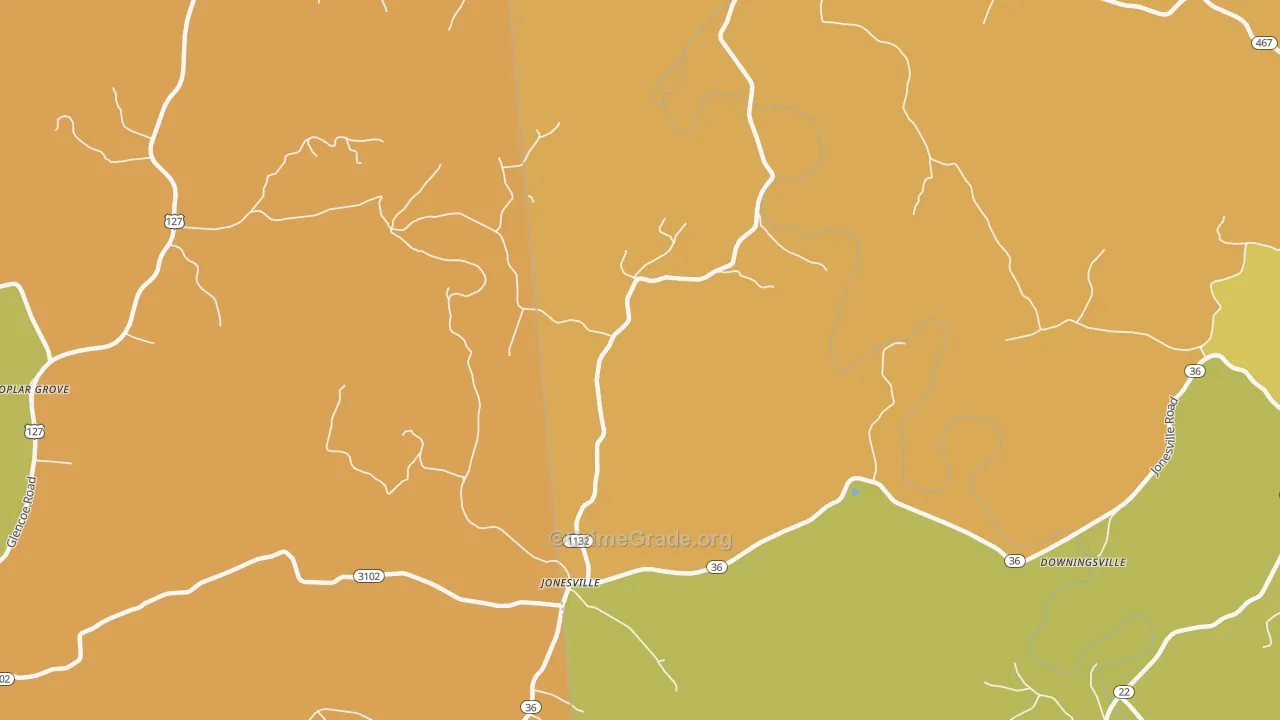 Jonesville, KY Map of Vandalism Rates
