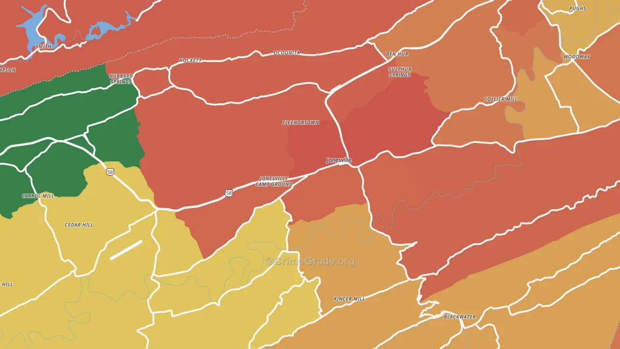 Jonesville, VA Map of Vandalism Rates