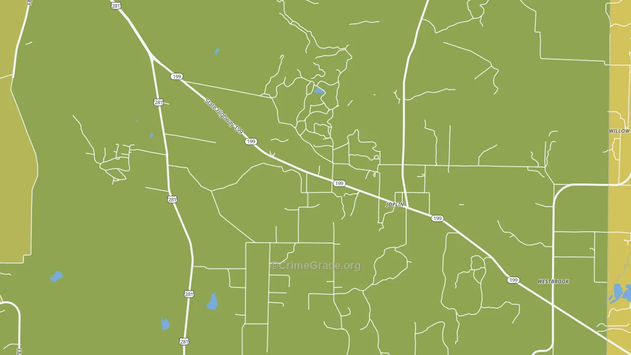 Joplin, TX Map of Vandalism Rates