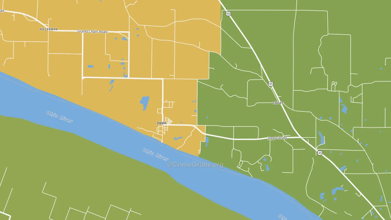 Joppa, IL Map of Vandalism Rates