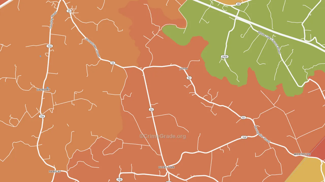 Joppa, KY Map of Vandalism Rates