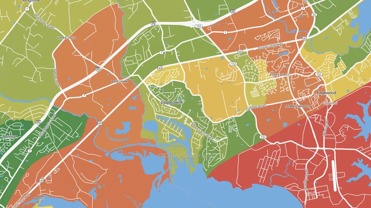 Joppatowne, MD Map of Vandalism Rates