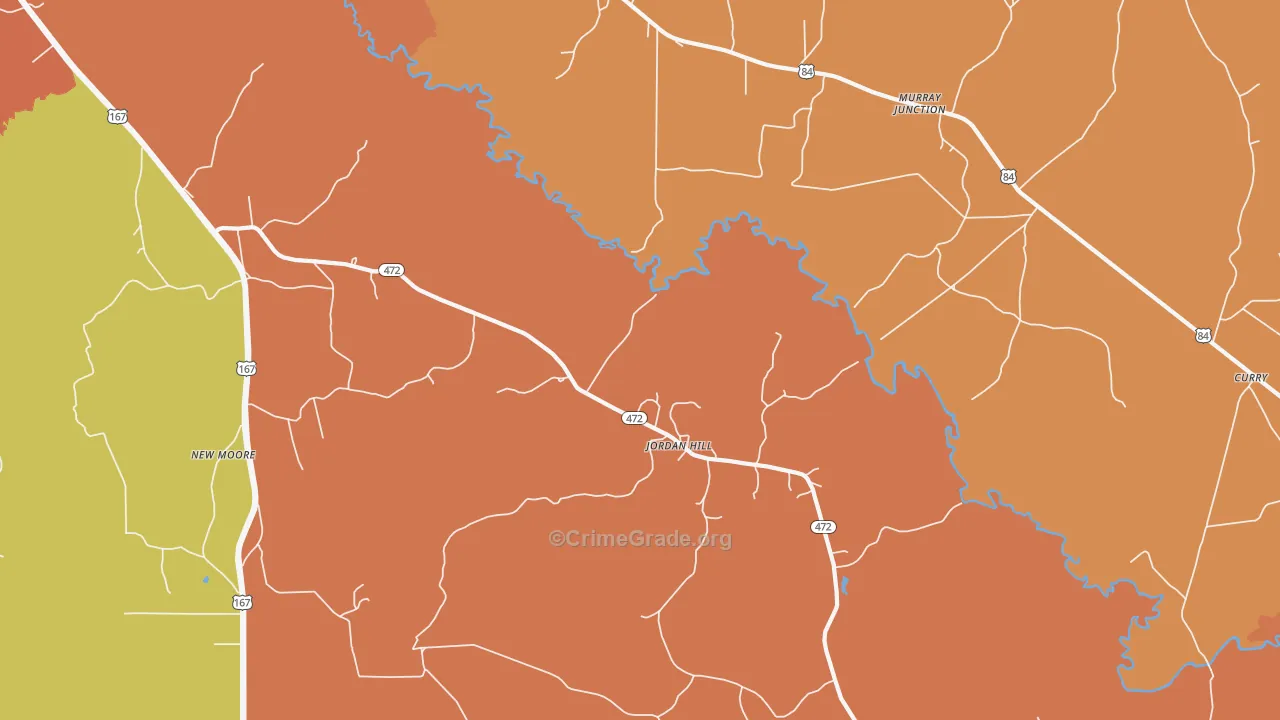Jordan Hill, LA Map of Vandalism Rates
